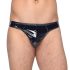 Black Level - Klassischer Lack-Tanga für Herren (Schwarz) - M