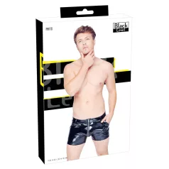   Black Level - Herrenlackshorts mit Seitentaschen (schwarz) - L