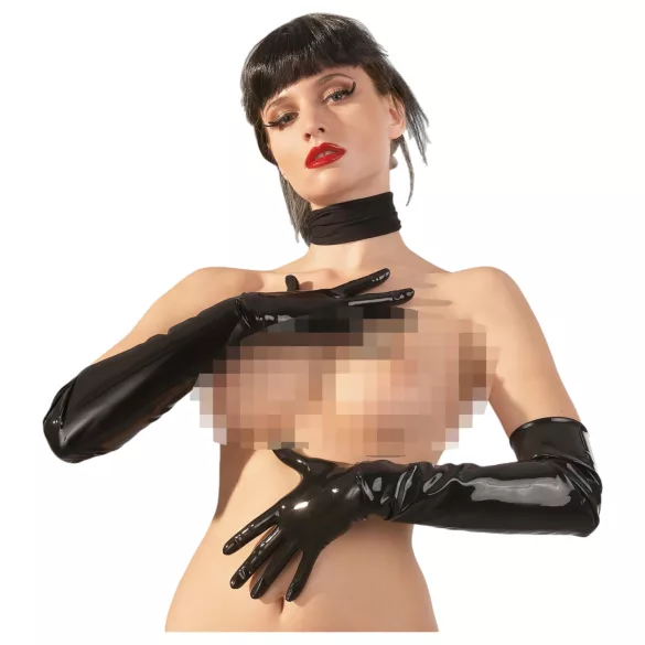 LATEX - lange unisex Handschuhe (schwarz) - XL