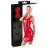 LATEX - Ärmelloses Latex-Minikleid (Rot) - XL