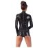 LATEX - offener, langärmeliger Body (schwarz) - M