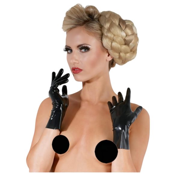 LATEX - kurze, unisex Handschuhe (schwarz)