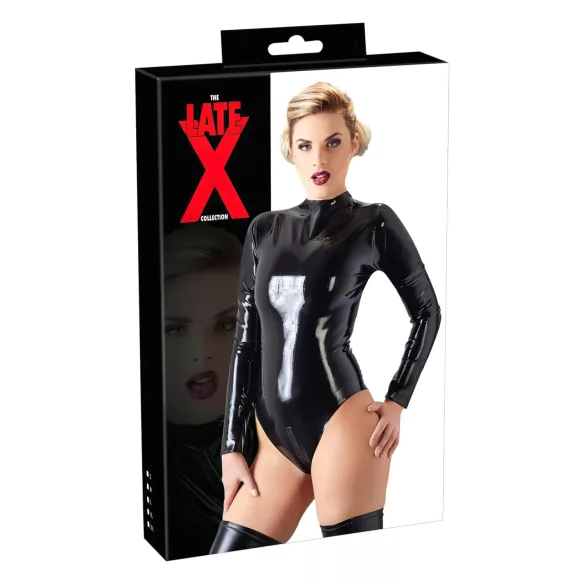 Late X Damen-Body mit langen Ärmeln (schwarz) - L