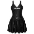 LATEX - Minikleid mit Rüschensaum (schwarz)