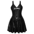 LATEX - Minikleid mit Rüschensaum (schwarz) - XL