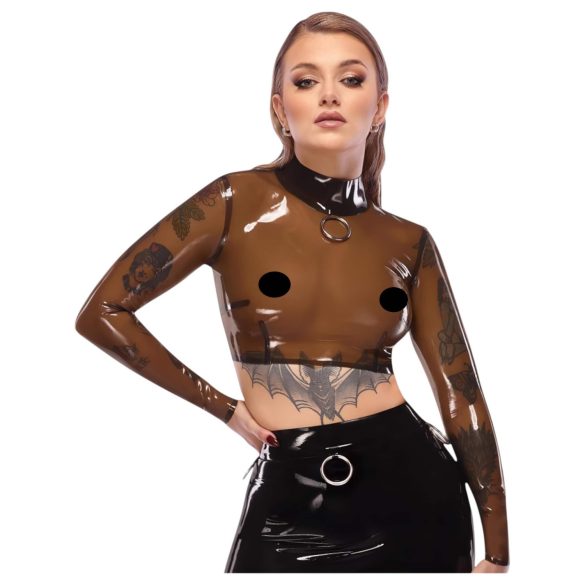 LATEX - Durchsichtiger Latex-Oberteil (durchsichtig-schwarz) - S-L