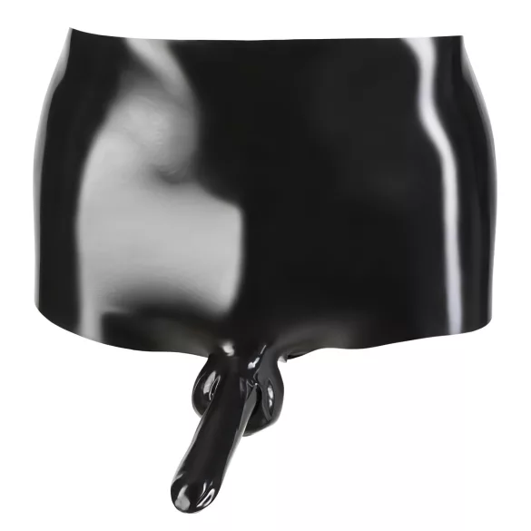 Latex-Boxer + Penismanschette (schwarz) - L/XL