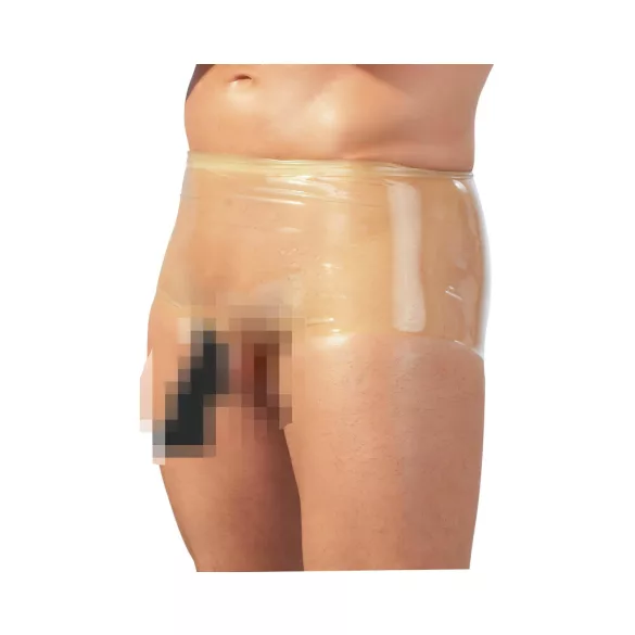 Latex-Boxershorts + Penismanschette (natur) - L/XL