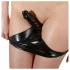 Latex Damen-Slip mit integriertem Dildo (schwarz)