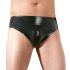 LATEX - Herren-Slip mit internem Anal-Dildo (schwarz) - XL