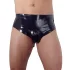 Latex Herren-Unterhose mit innerem, konischem Anal-Dildo (schwarz) - M