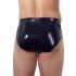 LATEX - Männer Slip mit Innenkegel Anal-Dildo (schwarz) - M
