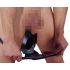 LATEX - Herren String mit konischem Anal-Dildo (schwarz) - L