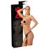 LATEX - Außenslip mit 2 Dildos - Schwarz (S-L)