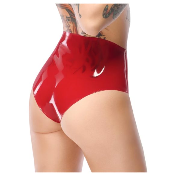 LATEX - Slip mit realistischem Dildo (rot)