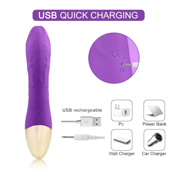 Mrow Real Lover - Akku, wasserdichter realistischer Vibrator (Lila)