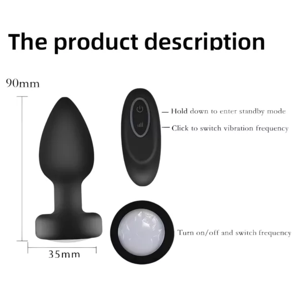 Mrow - Leuchtender Radio-Analdildo (schwarz)