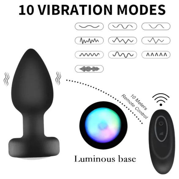 Mrow - Leuchtender Radio-Analdildo (schwarz)