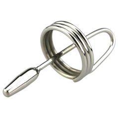 DeepRing - Metall Dilatator mit Ring - 9 cm (Silber)