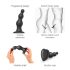 Strap-on-me Beads M - Perlen-Dildo mit Saugfuß (Schwarz)