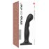 Strap-on-me P&G S - gebogener, haftender Dildo (schwarz)