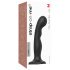 Strap-on-me P&G M - gebogenes, saugnapf-festes Dildo (schwarz)