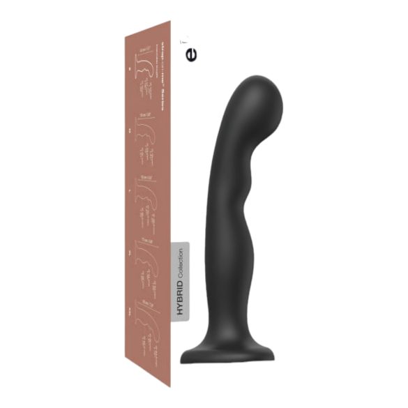 Strap-on-me P&G L - Gebogener Saugnapf-Dildo (schwarz)