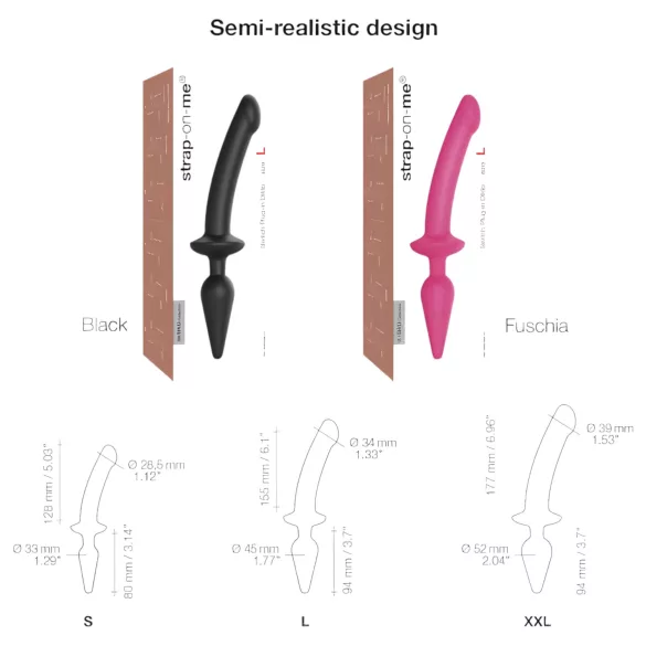 Strap-on-me Switch Semi-Realistic L - 2-in-1 Silikon-Dildo (Pink)