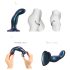 Strap-on-me Snaky M - Gebogener Anal-Dildo (blau)