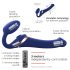 Strap-on-me M - Aufblasbarer Vibrator mit Luftwellen (Blau)