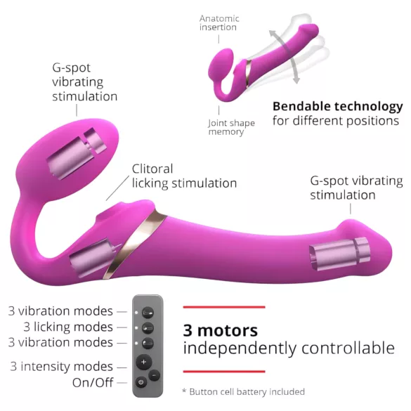 Strap-on-me M - anlegbarer, luftwellen‑Vibrator (Pink)