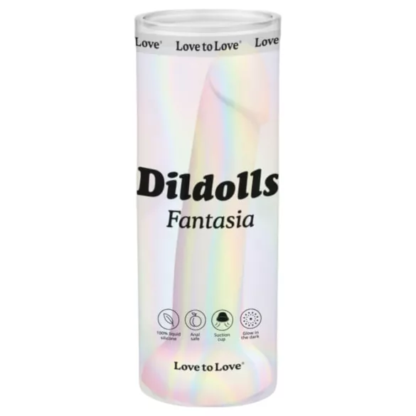 Dildolls Fantasia - gestreifter Silikondildo mit Saugnapf