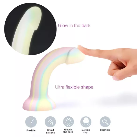 Dildolls Fantasia - gestreifter Silikondildo mit Saugnapf