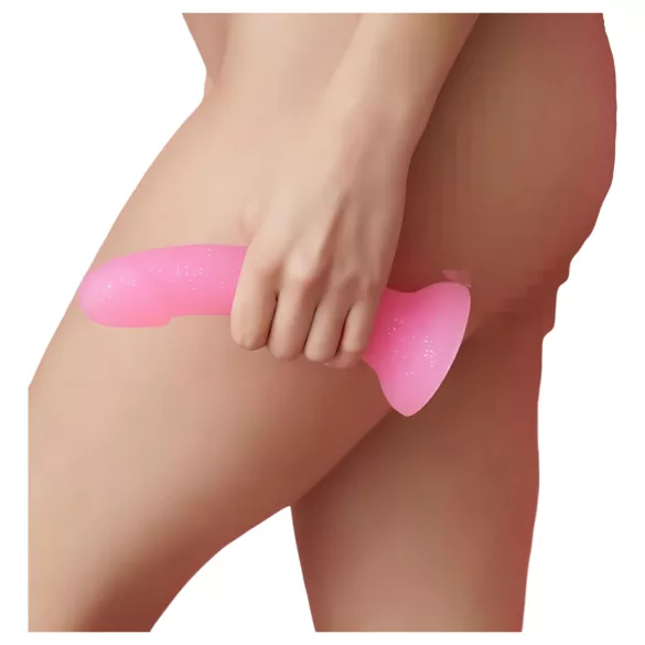 Dildolls Glitzy - Silikondildo mit Saugnapf (Pink)