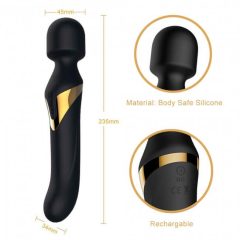   Dorcel Dual Orgasms Gold - wiederaufladbarer 2in1-Massagevibrator (schwarz)
