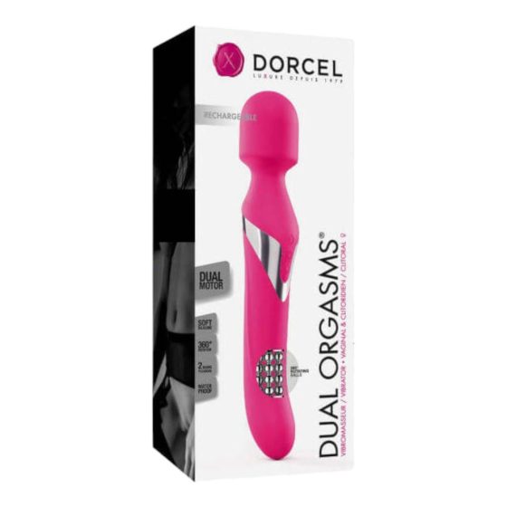 Dorcel Dual Orgasms - wiederaufladbarer, 2in1 Massage-Vibrator (rosa)