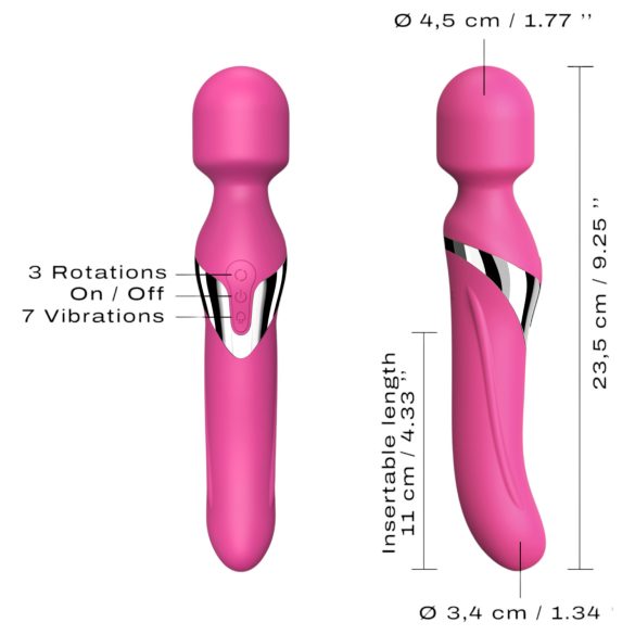 Dorcel Dual Orgasmen - Wiederaufladbarer 2in1 Massager-Vibrator (Pink)
