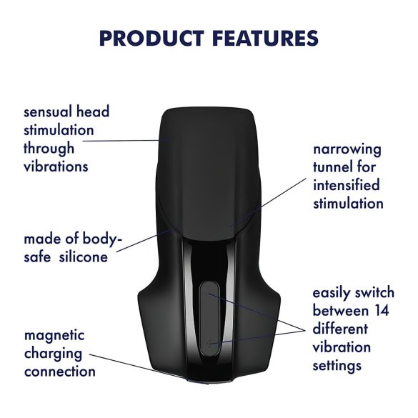 Satisfyer Men Vibration - wiederaufladbarer glansvibrator (schwarz)