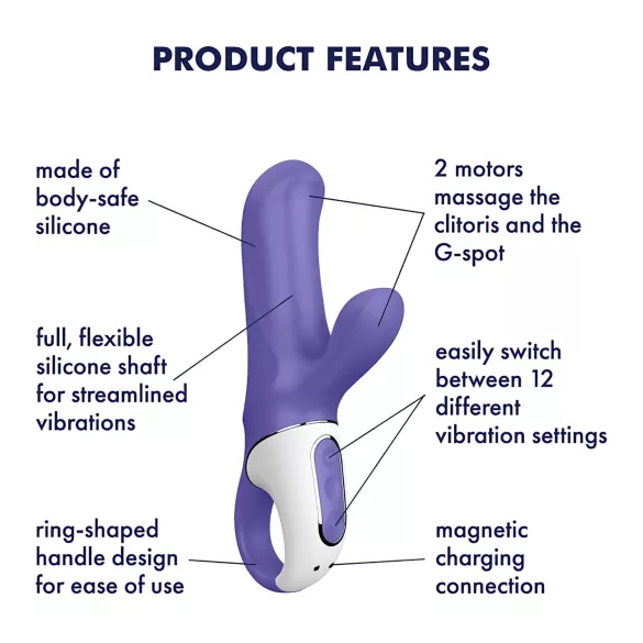 Satisfyer Magic Bunny - wasserdichter Vibrator mit Klitorisarm (lila)