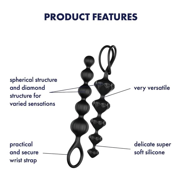Satisfyer Love Beads - Perlen Analdildo Set (schwarz)