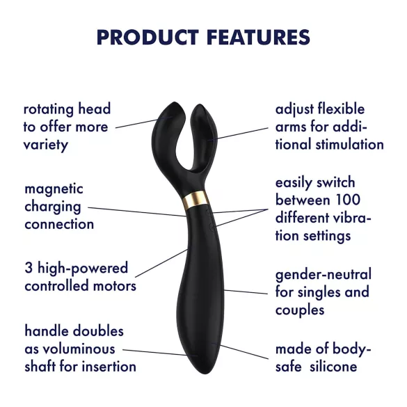 Satisfyer Endless Fun - akkubetriebener, wasserdichter Paarvibrator (schwarz)