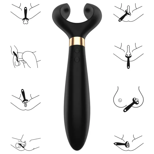 Satisfyer Endless Fun - akkubetriebener, wasserdichter Paarvibrator (schwarz)