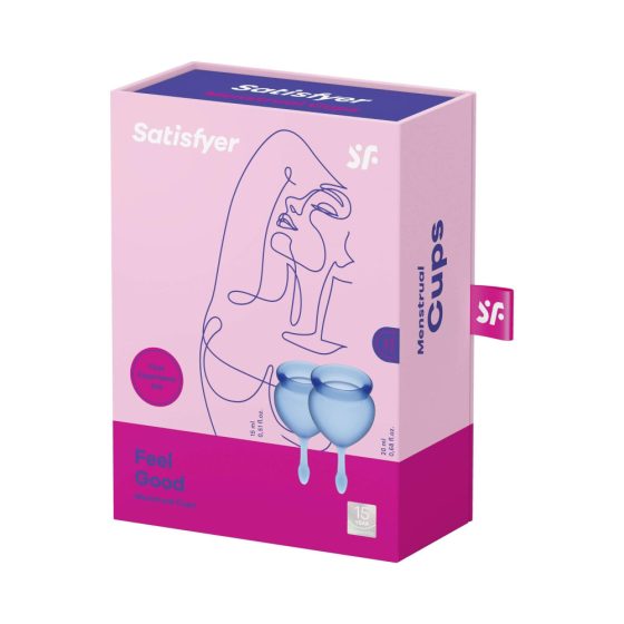 Satisfyer Feel Good - Menstruationstassen-Set (blau) - 2 Stück