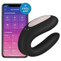   Satisfyer Double Joy - smarter wasserfester Paarvibrator (schwarz)