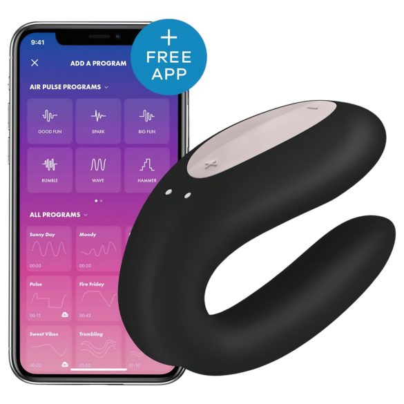 Satisfyer Double Joy - Intelligenter wasserdichter Paar-Vibrator (Schwarz)