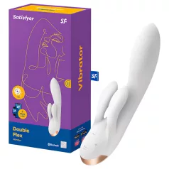   Satisfyer Double Flex - App-gesteuerter Vibrator mit Klitoralarm (weiß)