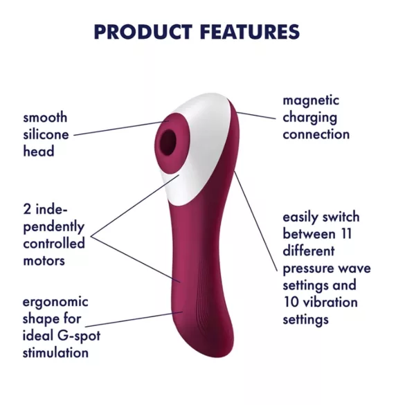 Satisfyer Dual Crush 2in1 Klitorissauger + G-Punkt-Vibrator (rot)