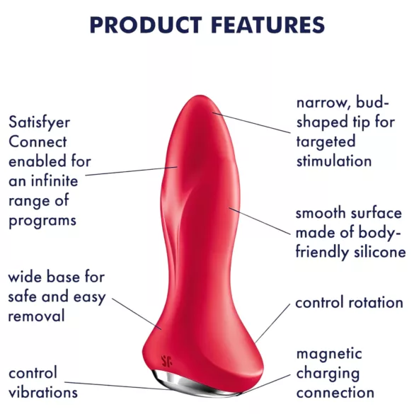 Satisfyer Rotator Plug 1 - Perlen Analdildo (rot)