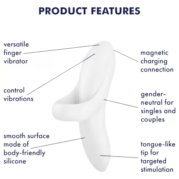Satisfyer Bold Lover - wasserdichter Akku-Fingervibrator (weiß)