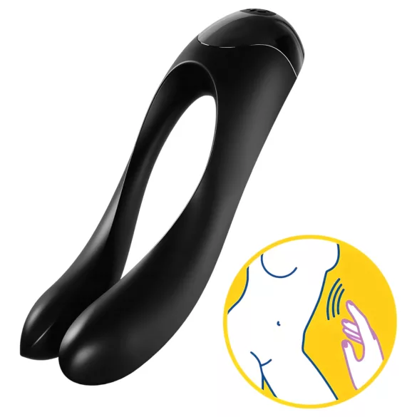 Satisfyer Candy Cane - Akku, wasserdichter Doppelvibrator (schwarz)